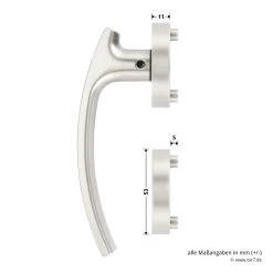 Würth Türdrücker ZD 21, Rosette BB, PZ, WC, Vernickelt -Heimwerkzeuge 0687170300 wuerth tuerdruecker zd21 bemassung 1