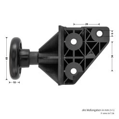 Hörmann EcoStar Rollenhalter Mit Laufrolle, Rechts -Heimwerkzeuge 1084202 hoermann ecostar rollenhalter mit laufrolle rechts bemassung