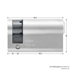 Hörmann Profil-Halbzylinder, 45,5 + 10 Mm, Links, TS 16 -Heimwerkzeuge 3014860 hoermann profil halbzylinder 45 5 10 mm links ts 16 zylinder seite masse