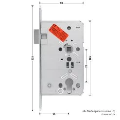 Hörmann Einsteck Rohrprofilschloss 1306 Für Nebentüren, PZ, Rechts 15 Hörmann Einsteck Rohrprofilschloss 1306 Für Nebentüren, PZ, Rechts -Heimwerkzeuge 3040516 hoermann einsteck rohrprofilschloss 1306 fuer nebentueren pz rechts seitenansicht masse
