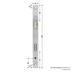 Hörmann Einsteck-Rohrprofilschloss 1314, BKS, PZ -Heimwerkzeuge 3070038 hoermann einsteck rohrprofilschloss 1314 40 92 9 pz bemassung