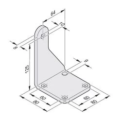SOMMER Torpfostenbeschlag 64/125 Twist 200 E/EL