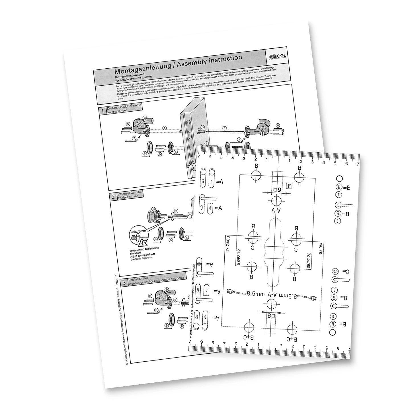 Hörmann FS Panik-Drückergarnitur D110 Rosette PZ, Alu 7 Hörmann FS Panik-Drückergarnitur D110 Rosette PZ, Alu – Bild 5