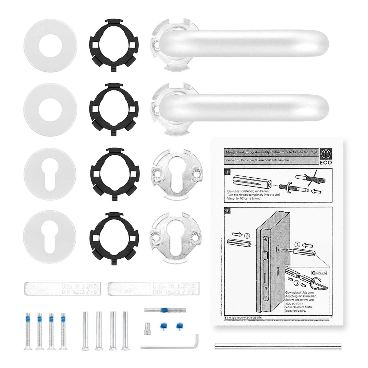 Hörmann FS Panik-Drückergarnitur D110 Rosette PZ, Alu 6 Hörmann FS Panik-Drückergarnitur D110 Rosette PZ, Alu – Bild 4