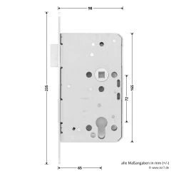 Hörmann Panikschloss 1201 PZ Für Stahltüren, Rechts -Heimwerkzeuge 478750 hoermann panikschloss 1201 pz dornmass 65 funktion e re seitenmasse