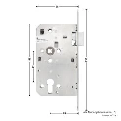 Hörmann Panikschloss ECO 112, Funktion D, Auswärts 10 Hörmann Panikschloss ECO 112, Funktion D, Auswärts -Heimwerkzeuge 478765 hoermann panikschloss eco 112 funktion d auswaerts links masse seite