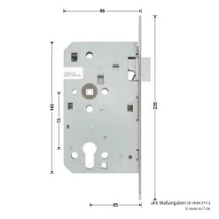 Hörmann Panikschloss ECO 115, Funktion D, Einwärts -Heimwerkzeuge 478773 hoermann panikschloss eco 115 funktion d einwaerts links edelstahstulp masse seite