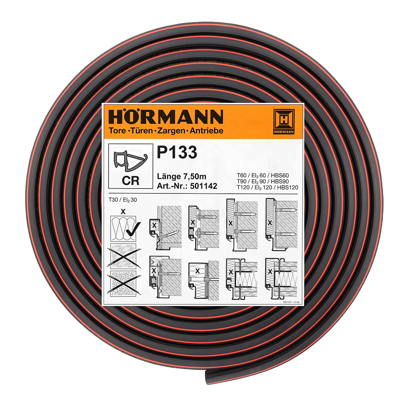 Hörmann Zargendichtung P133, 7500 Mm 3 Hörmann Zargendichtung P133, 7500 Mm