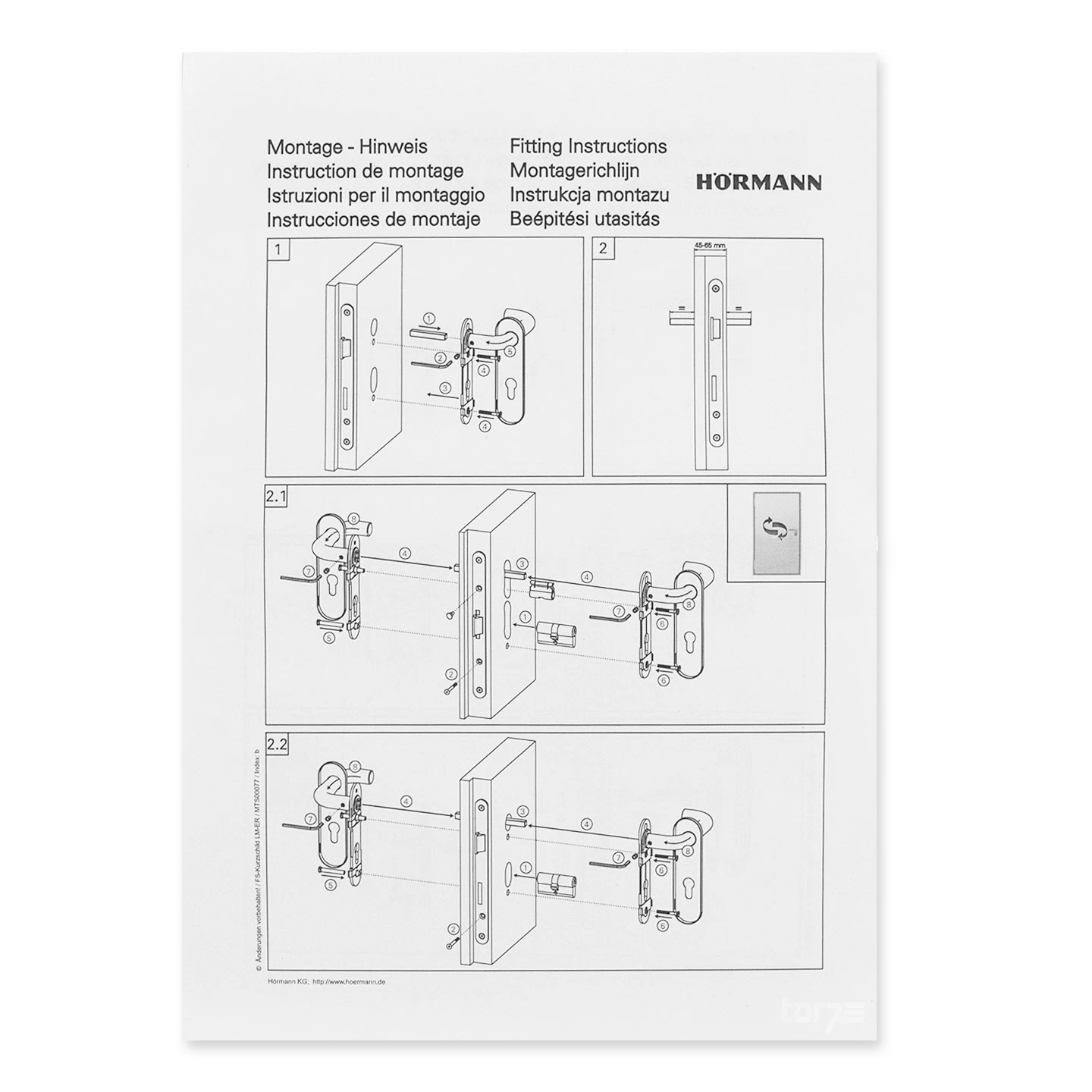 Hörmann FS Wechselgarnitur D210 Kurzschild PZ, Edelstahl 5 Hörmann FS Wechselgarnitur D210 Kurzschild PZ, Edelstahl – Bild 3