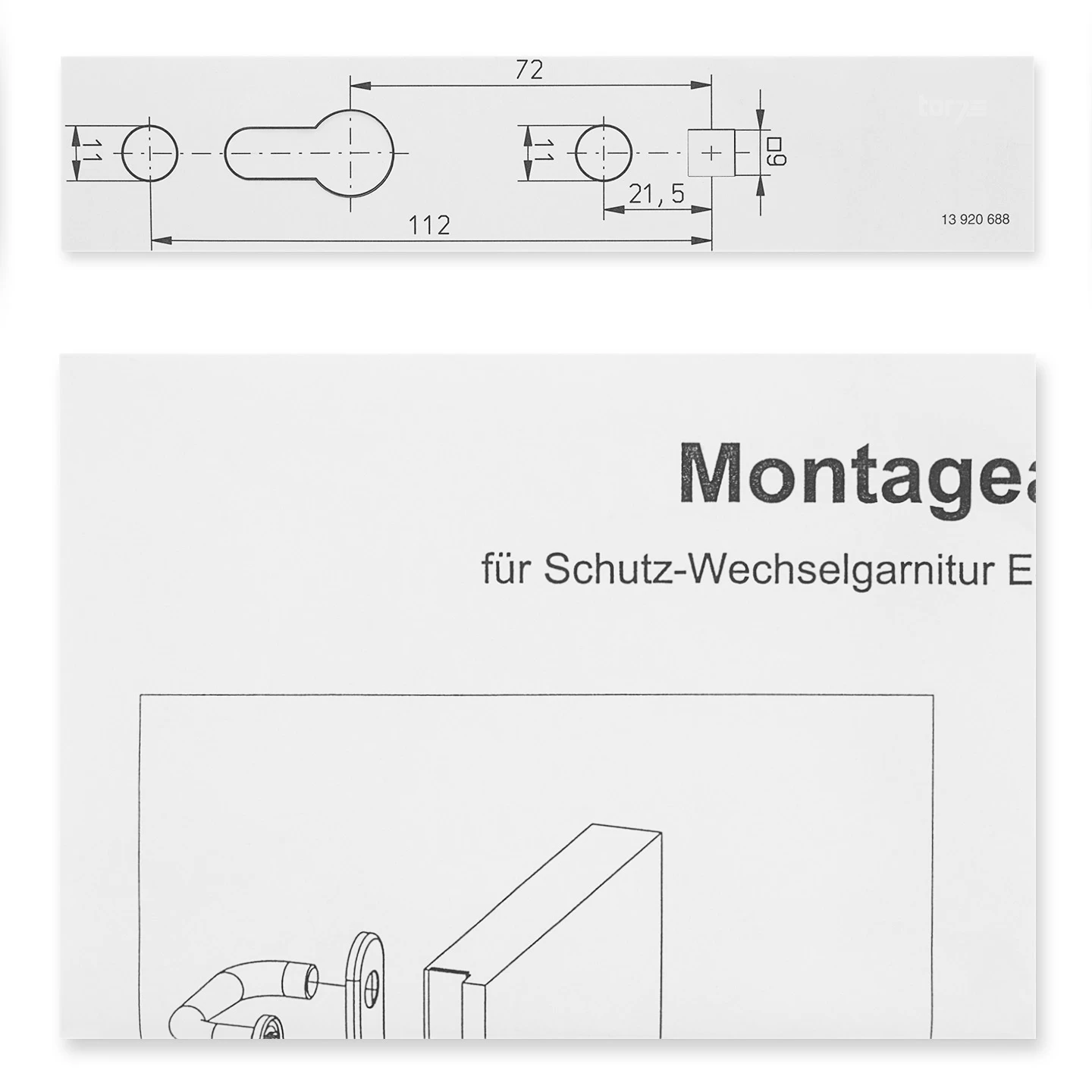 Hörmann Wechselgarnitur D110 Kurzschild PZ, ES1, Edelstahl 9 Hörmann Wechselgarnitur D110 Kurzschild PZ, ES1, Edelstahl – Bild 7