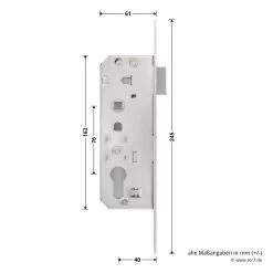 Hörmann Schlupftür-Schloss DF80/95/98, PZ, DIN Links -Heimwerkzeuge 716839 hoermann schlupftuer schloss df80 95 98 pz din links masse