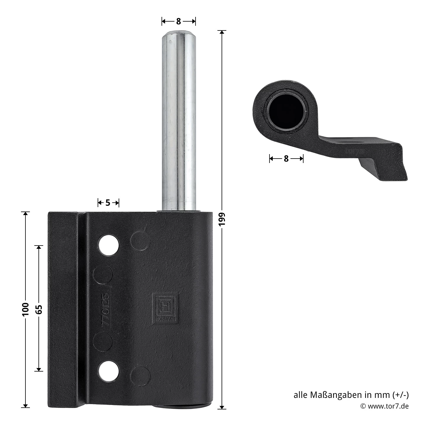 Hörmann Aluminium-Druckgussband DIN Links, Zwischenliegend 6 Hörmann Aluminium-Druckgussband DIN Links, Zwischenliegend – Bild 4