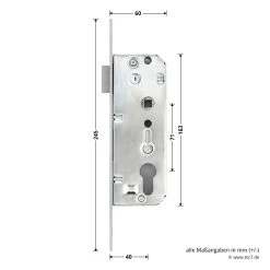 Hörmann Schlupftür-Schloss DF80/95/98, PZ, DIN Rechts -Heimwerkzeuge 796522 hoermann schlupftuer schloss df80 95 98 pz din rechts masse seite