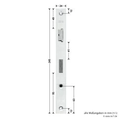 Hörmann Schlupftür-Schloss DF80/95/98, PZ, DIN Rechts -Heimwerkzeuge 796522 hoermann schlupftuer schloss df80 95 98 pz din rechts masse stulp