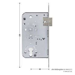 Teckentrup Einsteck-Panikschloss 1013 D BS, Stulp Edelstahl -Heimwerkzeuge tec104557 teckentrup einsteck panikschloss 1013 d bs stulp edelstahl din l bemassung