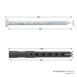 Teckentrup Dübelpack 1 Flg. FSA-Türen, Mauerwerk -Heimwerkzeuge tec154084 teckentrup duebelpack 1 flg fsa tueren mauerwerk masse